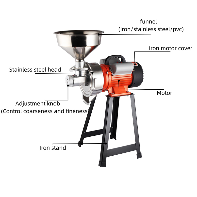 เครื่องเจียรเมล็ดพืชหัวเหล็กพร้อมแผ่นเหล็ก